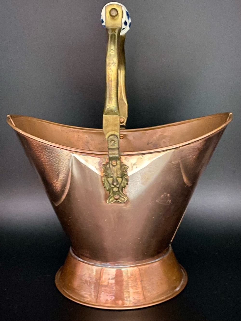 Copper Coal Bucket with Brass Handle